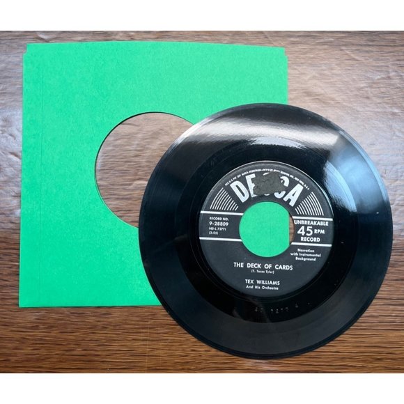 Tex Williams Seven Days in Heaven / Deck of Cards 45 Country Promo DECCA 28809 - Picture 4 of 4